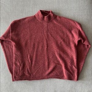Madewell Red Cashmere Mock Neck Sweater